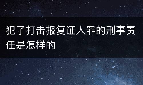 犯了打击报复证人罪的刑事责任是怎样的