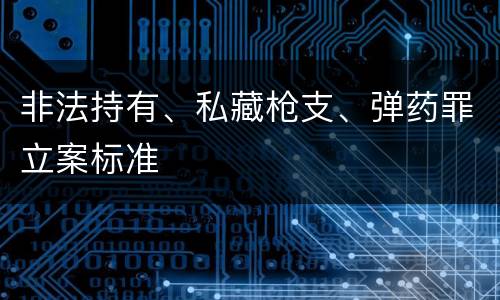 非法持有、私藏枪支、弹药罪立案标准