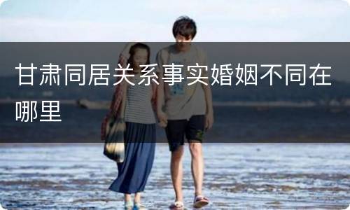 甘肃同居关系事实婚姻不同在哪里