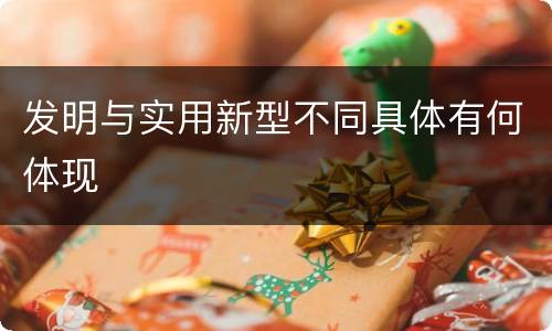 发明与实用新型不同具体有何体现
