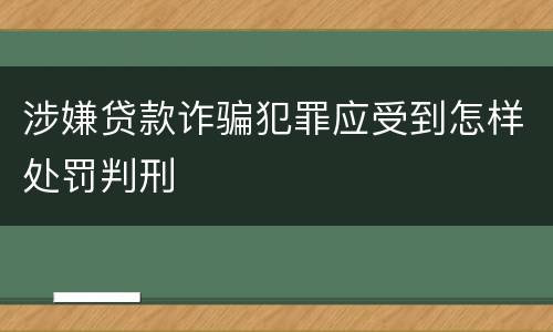 涉嫌贷款诈骗犯罪应受到怎样处罚判刑