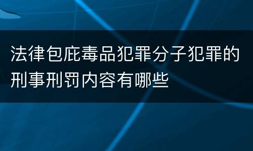 法律包庇毒品犯罪分子犯罪的刑事刑罚内容有哪些