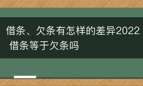 借条、欠条有怎样的差异2022 借条等于欠条吗