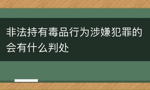 非法持有毒品行为涉嫌犯罪的会有什么判处