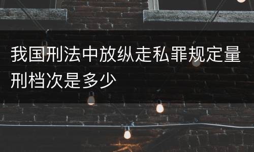 我国刑法中放纵走私罪规定量刑档次是多少
