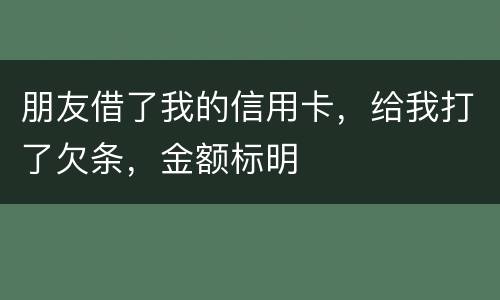 朋友借了我的信用卡，给我打了欠条，金额标明