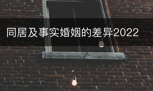 同居及事实婚姻的差异2022