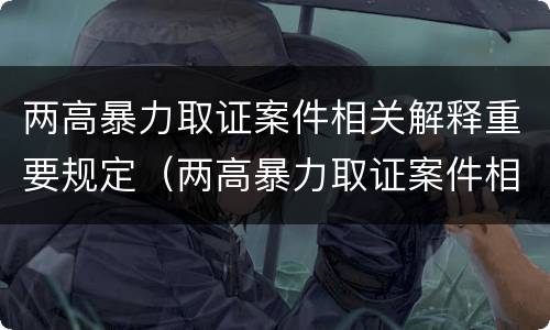 两高暴力取证案件相关解释重要规定（两高暴力取证案件相关解释重要规定是什么）