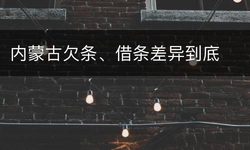 内蒙古欠条、借条差异到底