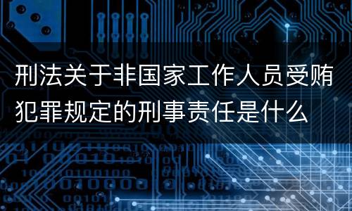 刑法关于非国家工作人员受贿犯罪规定的刑事责任是什么