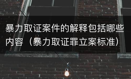 暴力取证案件的解释包括哪些内容（暴力取证罪立案标准）