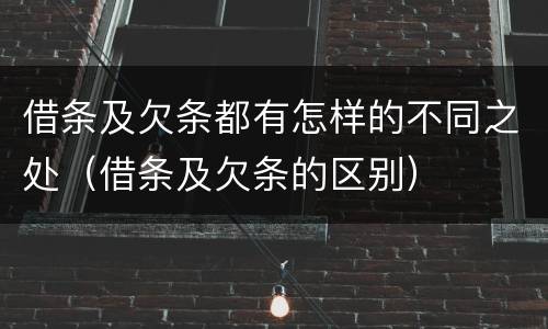 借条及欠条都有怎样的不同之处（借条及欠条的区别）