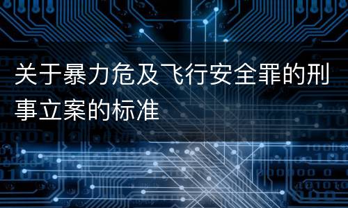 关于暴力危及飞行安全罪的刑事立案的标准