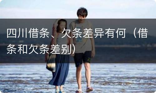 四川借条、欠条差异有何（借条和欠条差别）