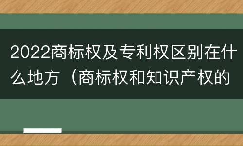 2022商标权及专利权区别在什么地方（商标权和知识产权的区别）