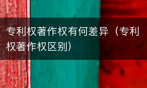 专利权著作权有何差异（专利权著作权区别）