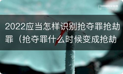 2022应当怎样识别抢夺罪抢劫罪（抢夺罪什么时候变成抢劫罪）