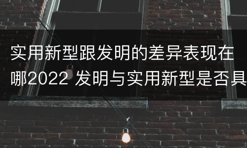 实用新型跟发明的差异表现在哪2022 发明与实用新型是否具有实用性