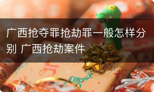 广西抢夺罪抢劫罪一般怎样分别 广西抢劫案件