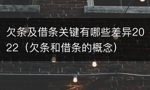 欠条及借条关键有哪些差异2022（欠条和借条的概念）