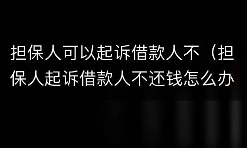担保人可以起诉借款人不（担保人起诉借款人不还钱怎么办）