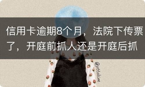 信用卡逾期8个月，法院下传票了，开庭前抓人还是开庭后抓人