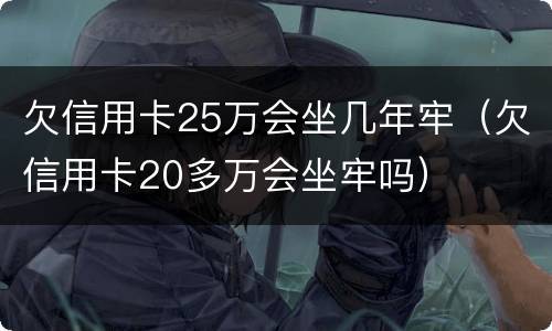 欠信用卡25万会坐几年牢（欠信用卡20多万会坐牢吗）