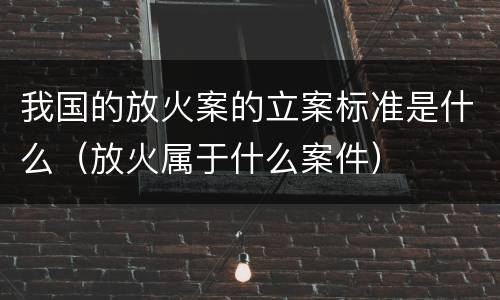 我国的放火案的立案标准是什么（放火属于什么案件）