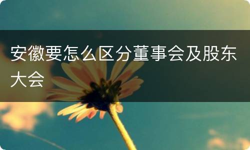 安徽要怎么区分董事会及股东大会