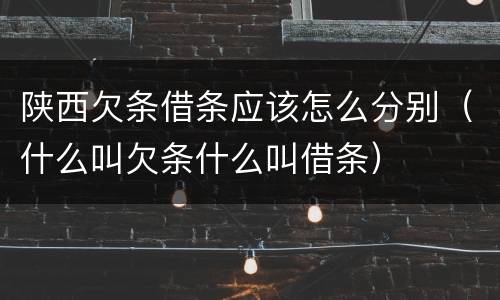 陕西欠条借条应该怎么分别（什么叫欠条什么叫借条）