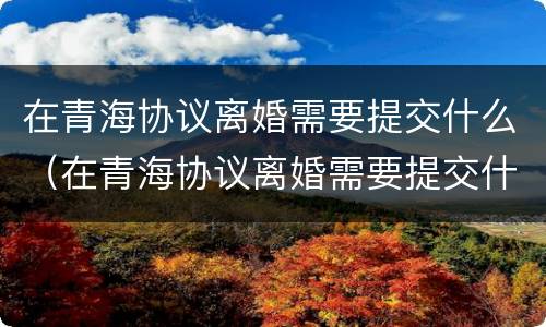 在青海协议离婚需要提交什么（在青海协议离婚需要提交什么材料）