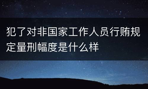 犯了对非国家工作人员行贿规定量刑幅度是什么样