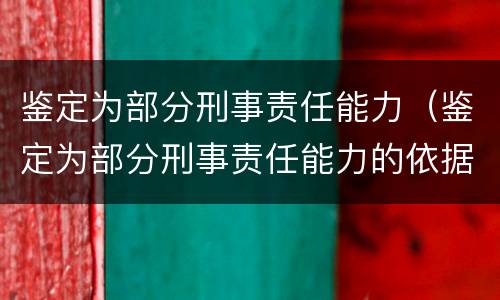 鉴定为部分刑事责任能力（鉴定为部分刑事责任能力的依据）