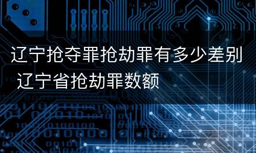 辽宁抢夺罪抢劫罪有多少差别 辽宁省抢劫罪数额