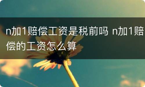 n加1赔偿工资是税前吗 n加1赔偿的工资怎么算