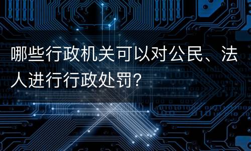 哪些行政机关可以对公民、法人进行行政处罚？