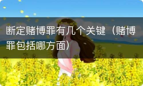 断定赌博罪有几个关键（赌博罪包括哪方面）