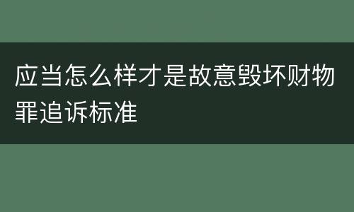 应当怎么样才是故意毁坏财物罪追诉标准