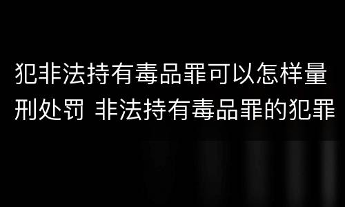 犯非法持有毒品罪可以怎样量刑处罚 非法持有毒品罪的犯罪构成
