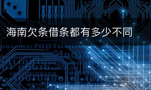 海南欠条借条都有多少不同