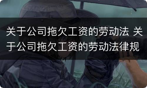 关于公司拖欠工资的劳动法 关于公司拖欠工资的劳动法律规定