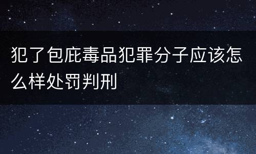 犯了包庇毒品犯罪分子应该怎么样处罚判刑