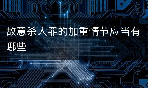 故意杀人罪的加重情节应当有哪些
