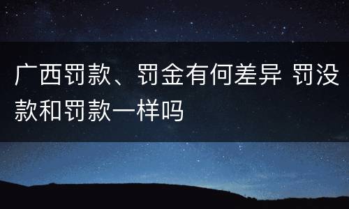 广西罚款、罚金有何差异 罚没款和罚款一样吗