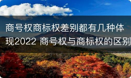 商号权商标权差别都有几种体现2022 商号权与商标权的区别