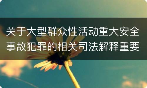 关于大型群众性活动重大安全事故犯罪的相关司法解释重要规定包括什么