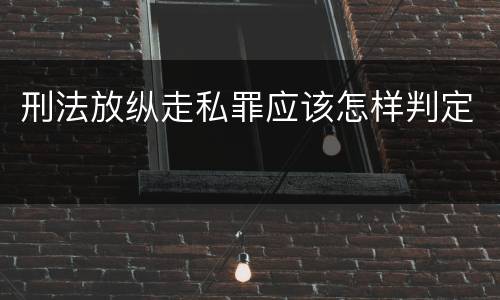 刑法放纵走私罪应该怎样判定