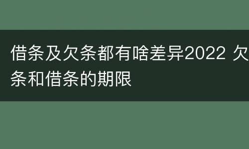 借条及欠条都有啥差异2022 欠条和借条的期限