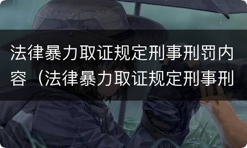 法律暴力取证规定刑事刑罚内容（法律暴力取证规定刑事刑罚内容有哪些）