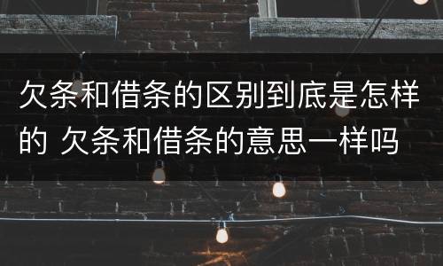 欠条和借条的区别到底是怎样的 欠条和借条的意思一样吗